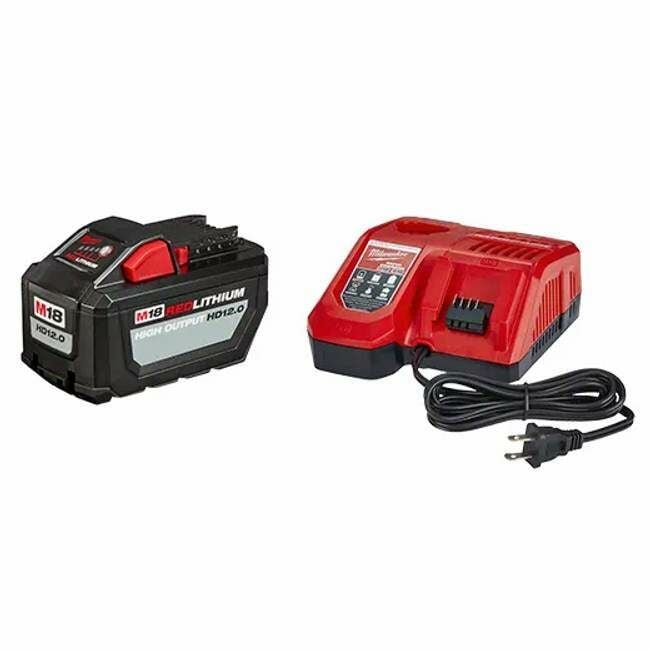 Milwaukee M18 Red Lithium High Output Hd 12.0 Battery Pack W/ Rapid Charger