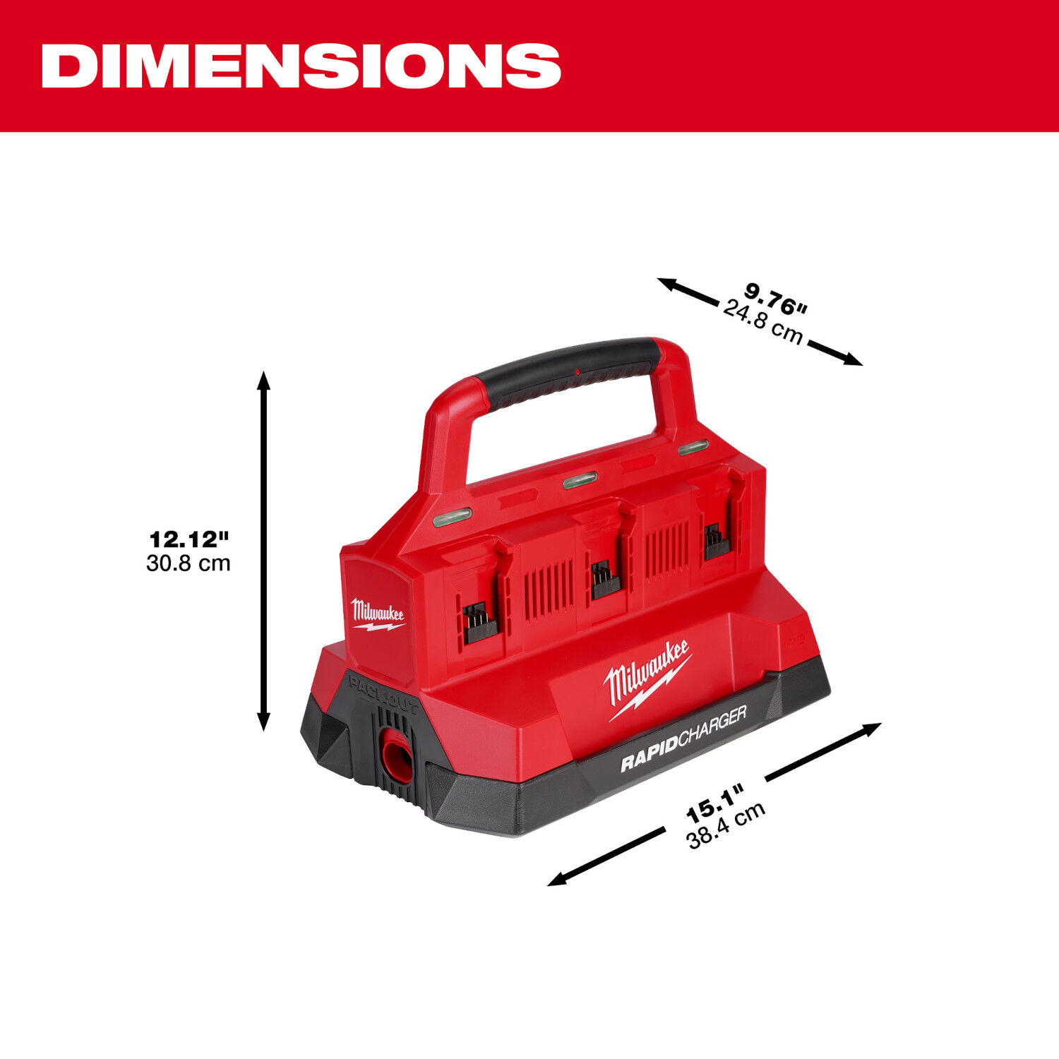 Milwaukee M18 Six Bay Rapid Charger with PACKOUT Compatibility