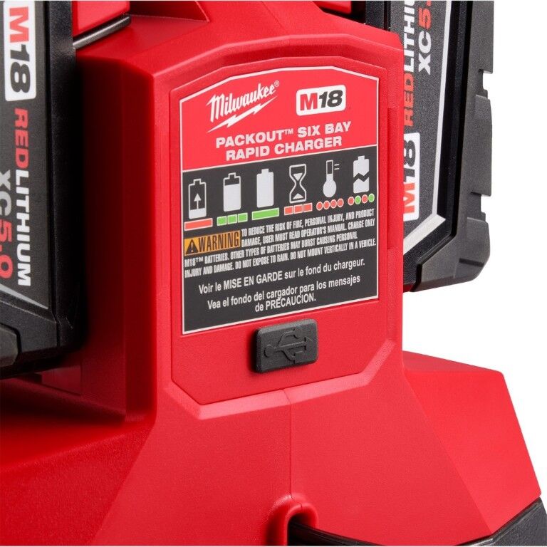 Milwaukee M18 Six Bay Rapid Charger with PACKOUT Compatibility