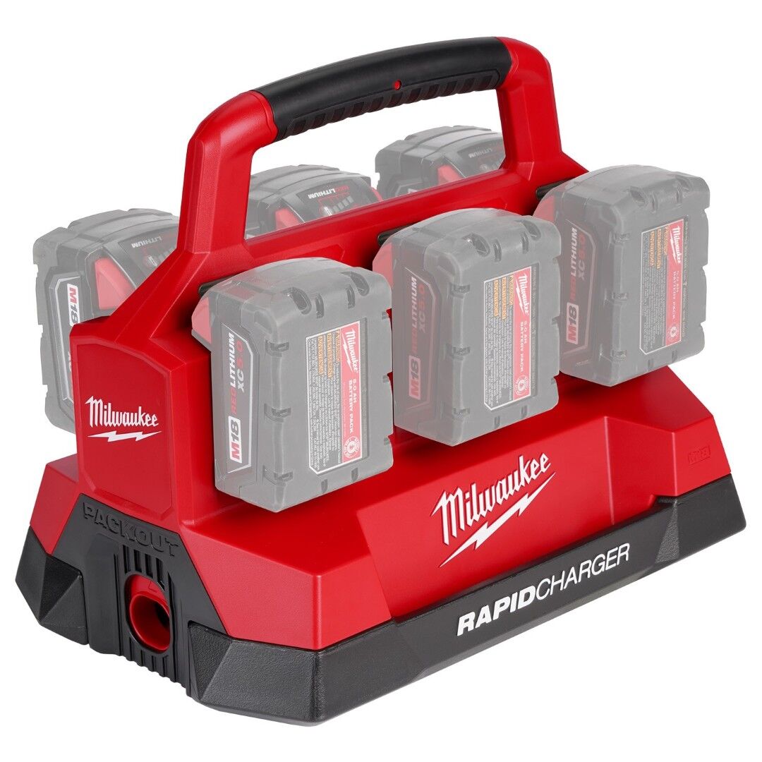 Milwaukee M18 Six Bay Rapid Charger with PACKOUT Compatibility