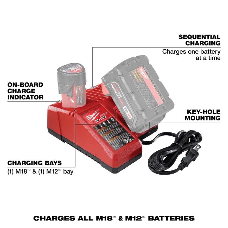 Milwaukee M18 & M12 Multi-Voltage Charger