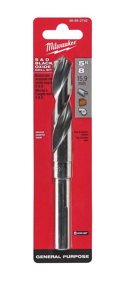 Milwaukee S & D Black Oxide Drill Bit, 5/8-In