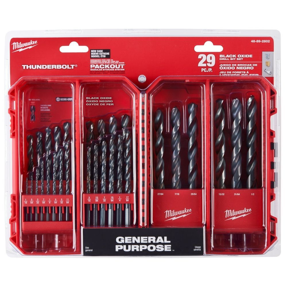 Milwaukee THUNDERBOLT Black Oxide Drill Bit Set, 29-Pc