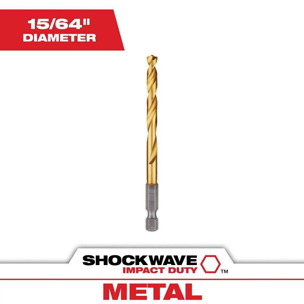 Milwaukee Shockwave Impact Duty Red Helix Titanium Drill Bit, 5/64-In