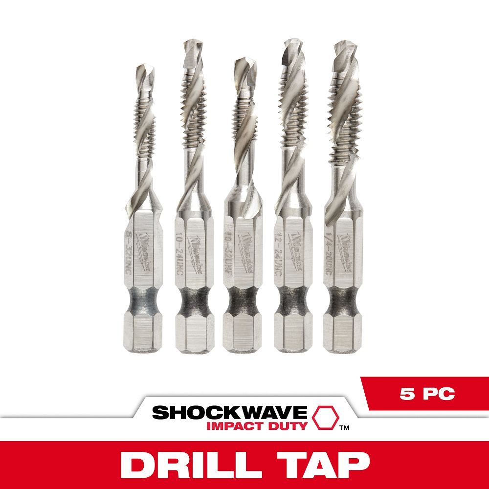 Milwaukee Shockwave Impact Duty Drill & Tap Bit Set, 5-Pc