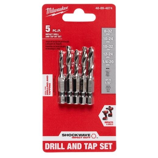 Milwaukee Shockwave Impact Duty Drill & Tap Bit Set, 5-Pc