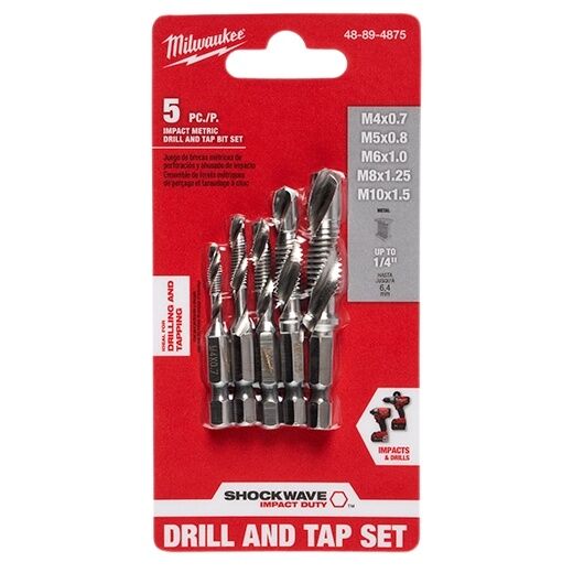 Milwaukee Shockwave Impact Duty Metric Drill & Tap Bit Set, 5-Pc