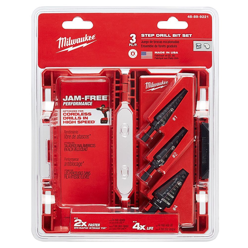 Milwaukee Step Drill Bit Set, 3-Pc
