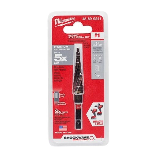 Milwaukee SHOCKWAVE Impact Duty Step Bits, 7/8-In & 1-1/8-In