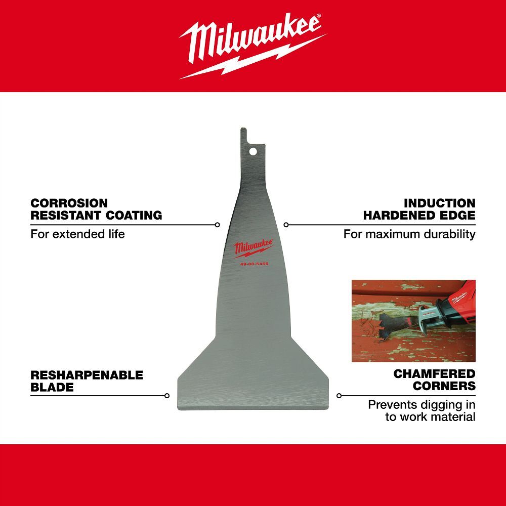 Milwaukee Sawzall Scraper Blade, 3-In