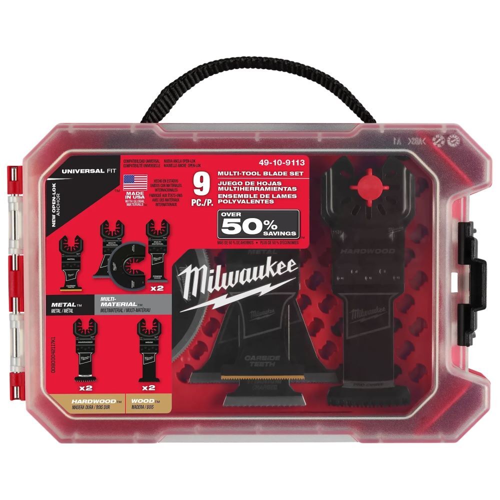 Milwaukee Open-Lok Multi-Tool Blade Variety Kit, 9-Pk