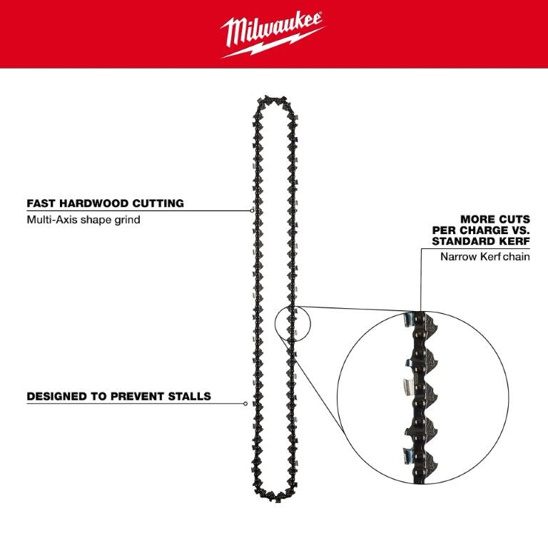 Milwaukee Saw Chain, .325 in. Pitch, .050 in. Gauge, 78-DL, 20 in.