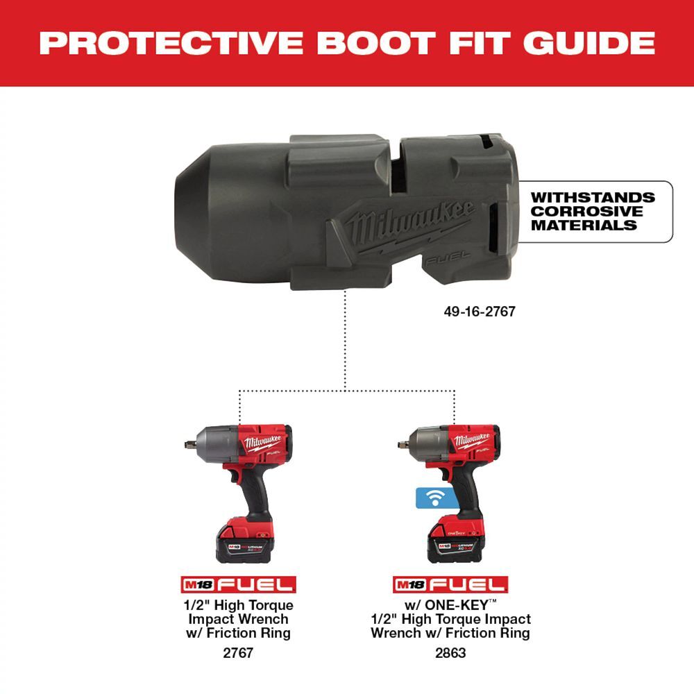 Milwaukee M18 Fuel High Torque Impact Wrench Protective Boot