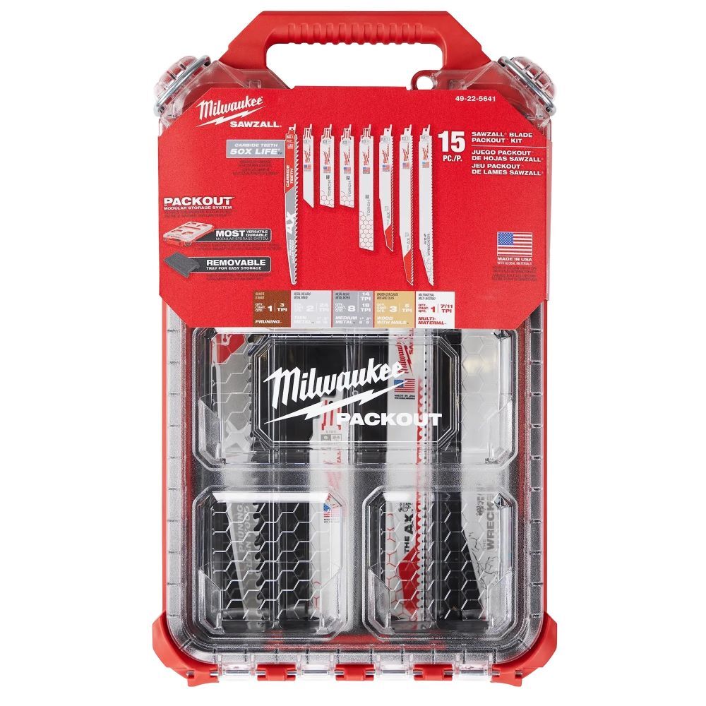 Milwaukee Sawzall Blade Packout Kit, 15-Pc