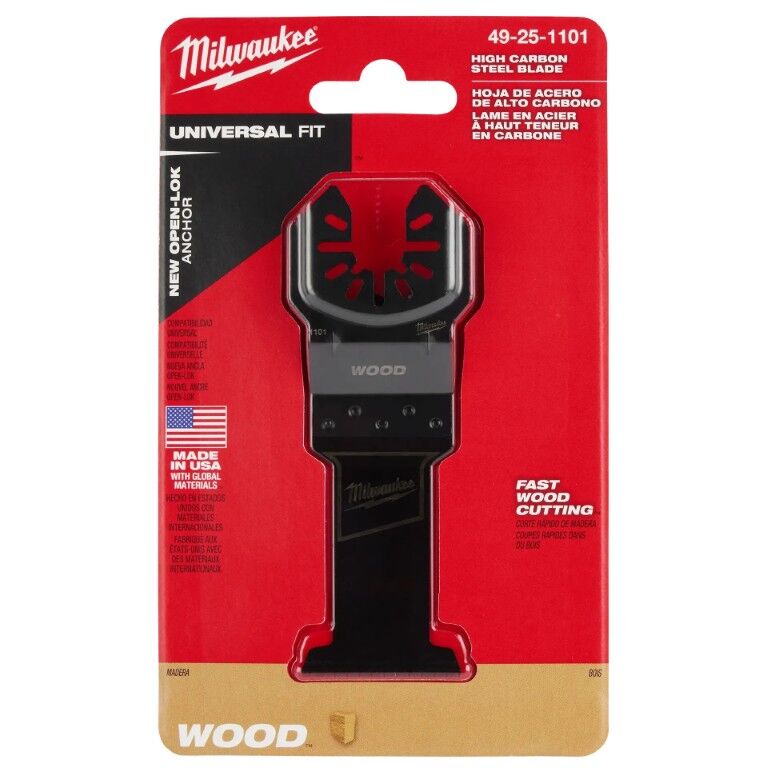 Milwaukee Open-Lok Oscillating HCS Wood Universal Fit Blade, 1 3/8-In