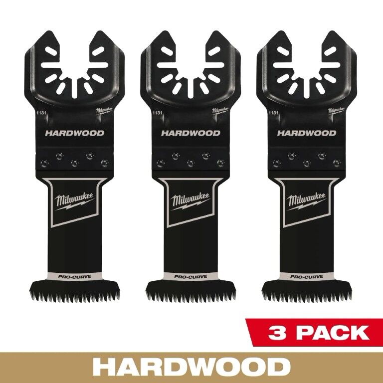 Milwaukee Open-Lok Oscillating HCS Precision Tooth Hardwood Universal Fit Blade, 1 3/8-In, 3-Pk