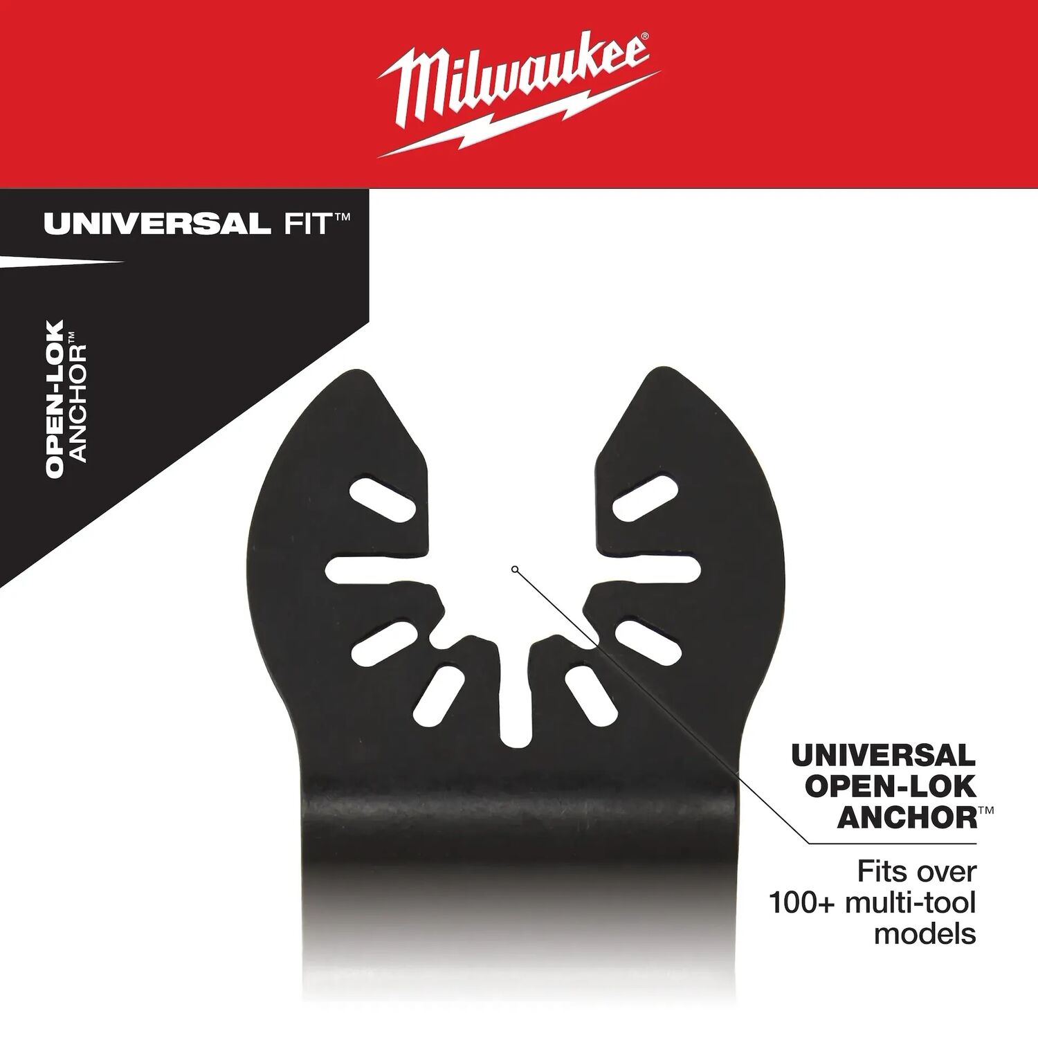 Milwaukee Open-Lok Oscillating Bi-Metal Multi-Material Universal Fit Blade, 3 1/2-In