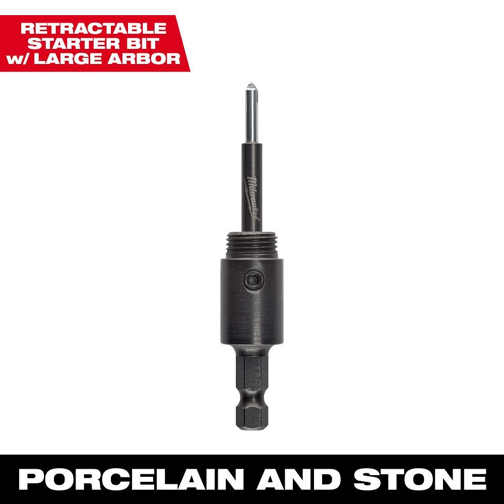 Milwaukee Large Hole Saw Arbor With Retractable Starter Bit, 3/8-In