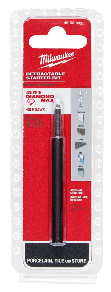Milwaukee Hole Saw Arbor Retractable Starter Bit, 1/4-In
