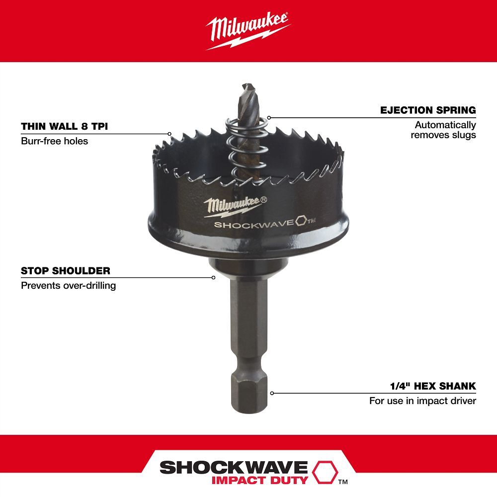 Milwaukee Shockwave Impact Duty Hole Saw, 7/8-In