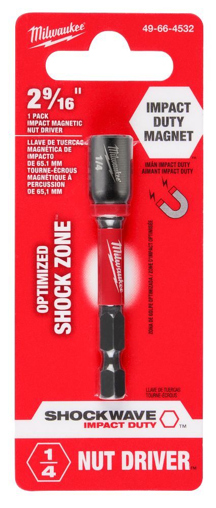 Milwaukee Impact Duty Magnetic Nut Driver, 1/4-In x 2 9/16-In
