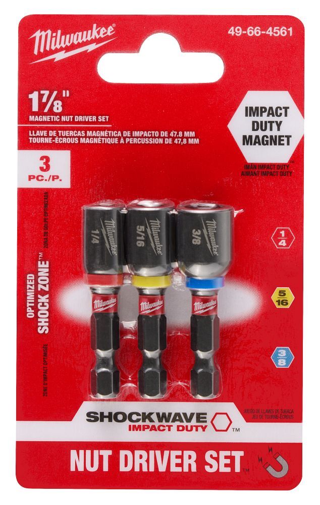 Milwaukee Impact Duty Magnetic Nut Driver Set, 1 7/8-In, 3-Pc