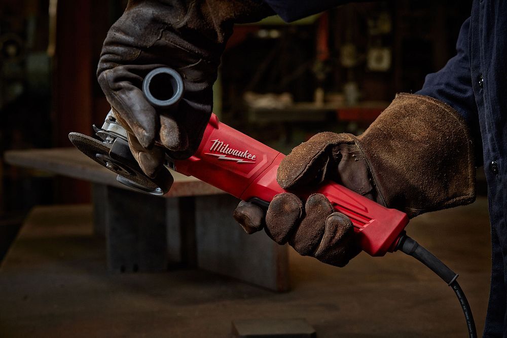 Milwaukee Small Corded Lock-On Paddle Angle Grinder, 4 1/2-In