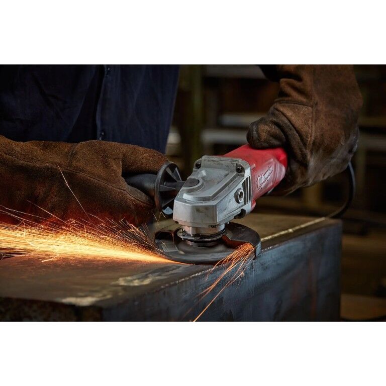 Milwaukee Small Corded Lock-On Paddle Angle Grinder, 4 1/2-In