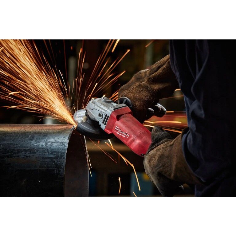 Milwaukee Small Corded Lock-On Paddle Angle Grinder, 4 1/2-In