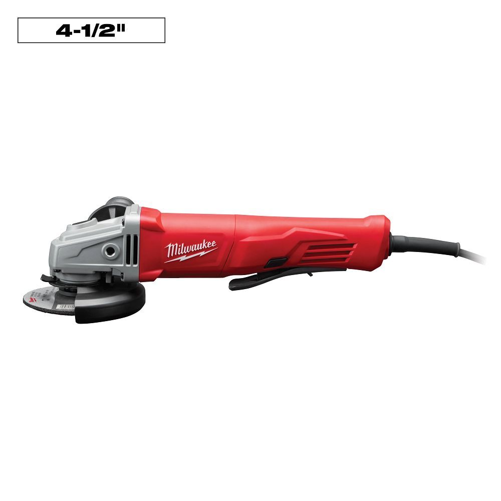 Milwaukee Small Corded Lock-On Paddle Angle Grinder, 4 1/2-In