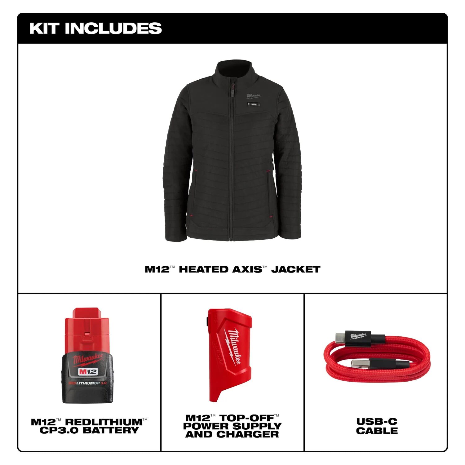 Milwaukee Women's M12 Heated AXIS Jacket in Black