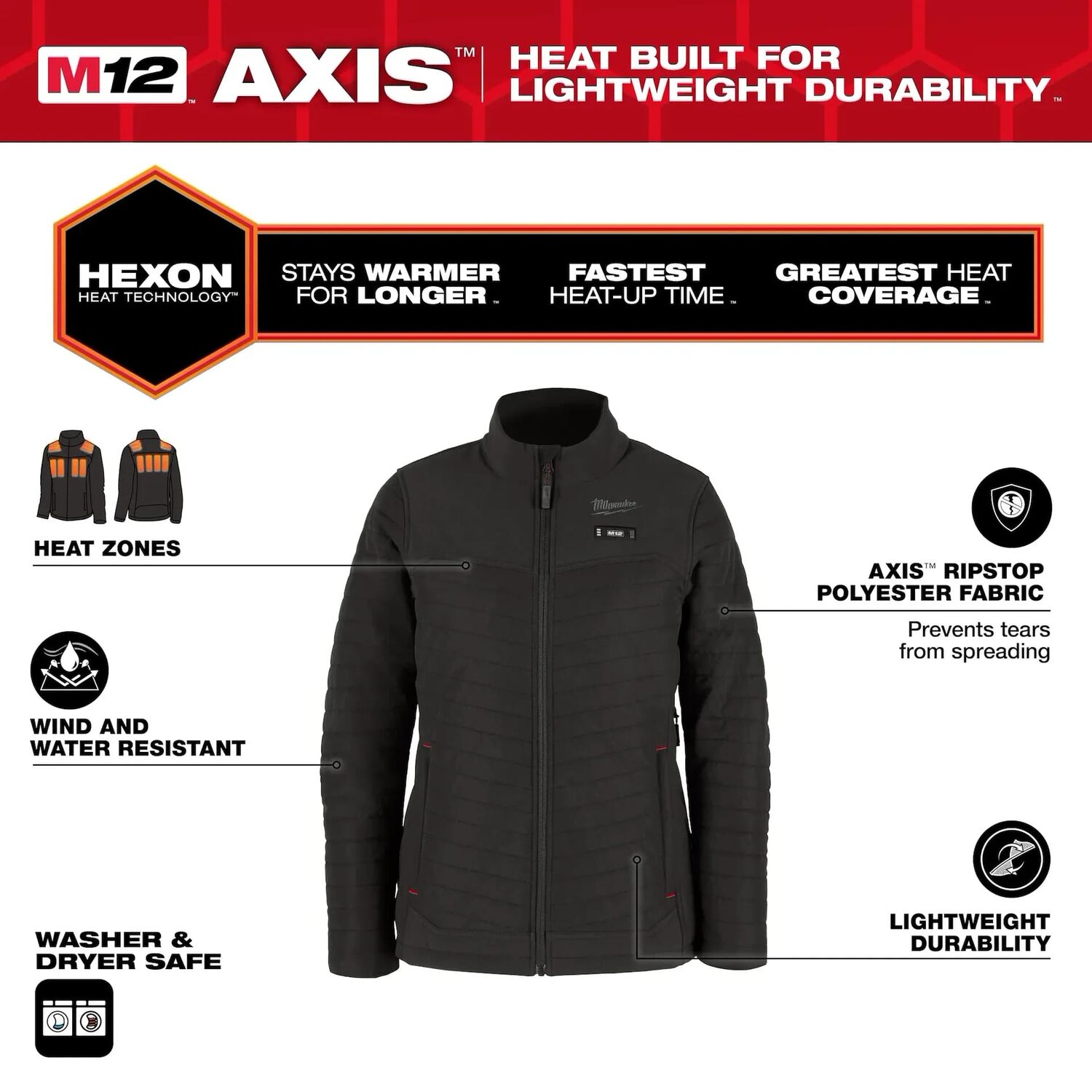 Milwaukee Women's M12 Heated AXIS Jacket in Black