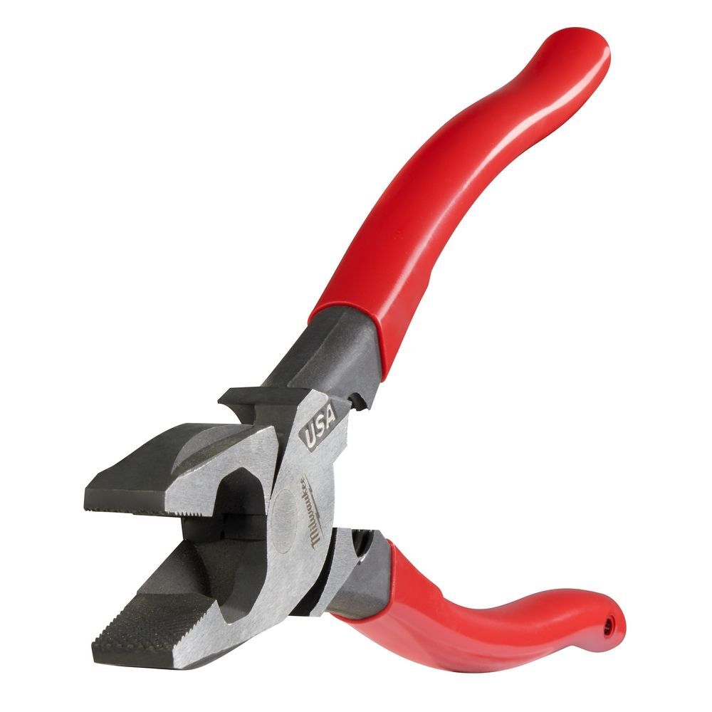 Milwaukee 9-In Lineman's Dipped Grip Pliers with Thread Cleaner (USA)