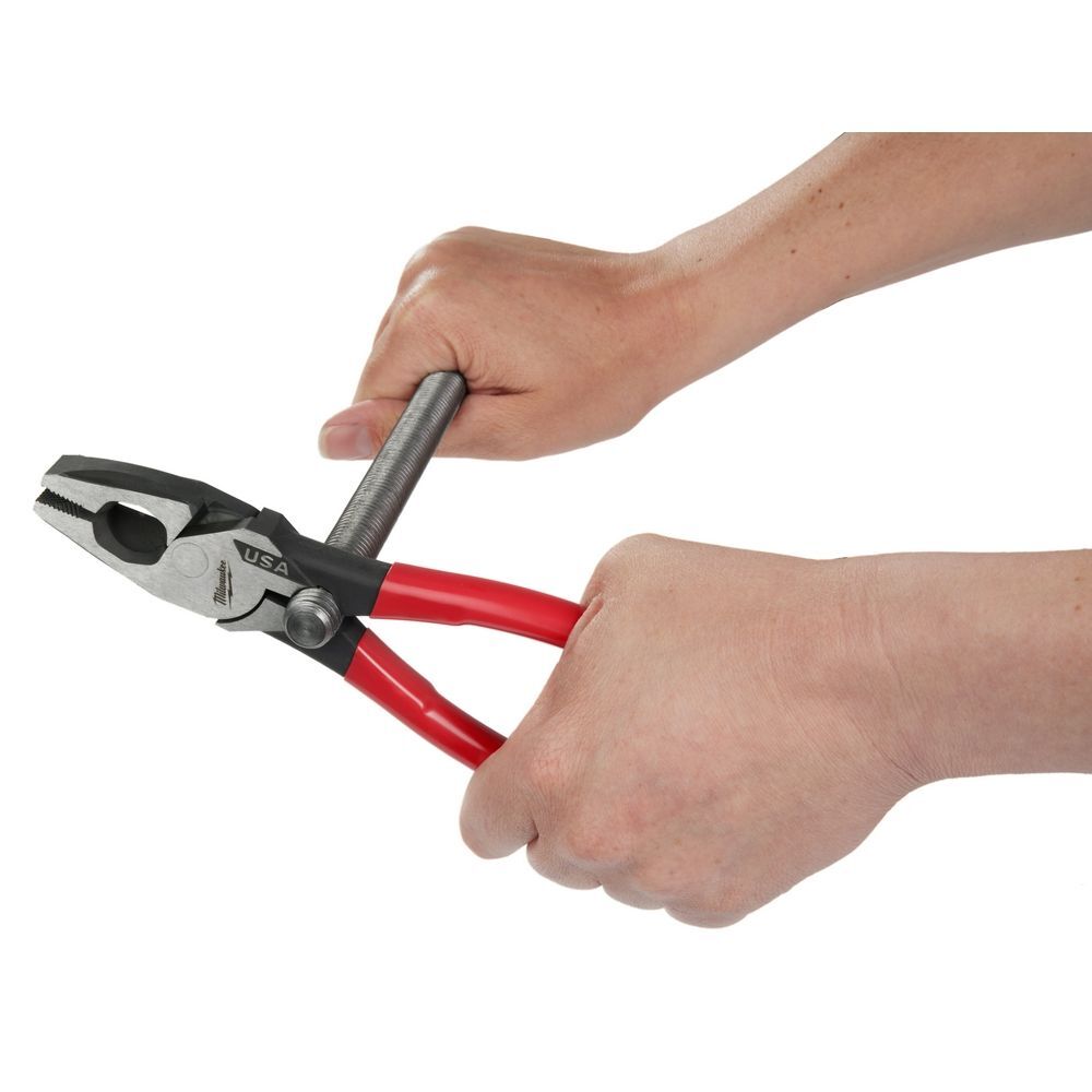 Milwaukee 9-In Lineman's Dipped Grip Pliers with Thread Cleaner (USA)
