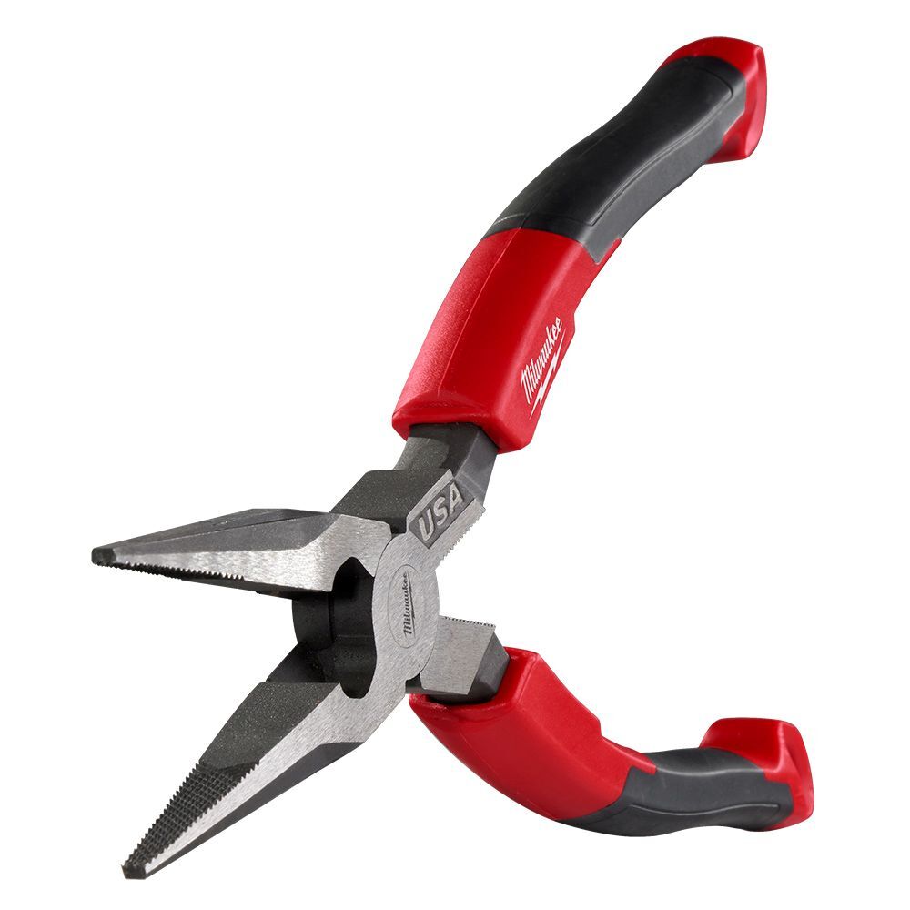 Milwaukee 8-In Long Nose Comfort Grip Pliers (USA)