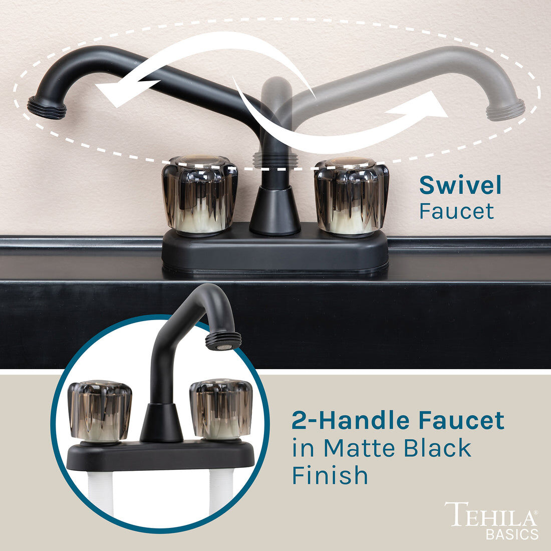 Tehlia Basics Freestanding Black Utility Sink, 21-Gal