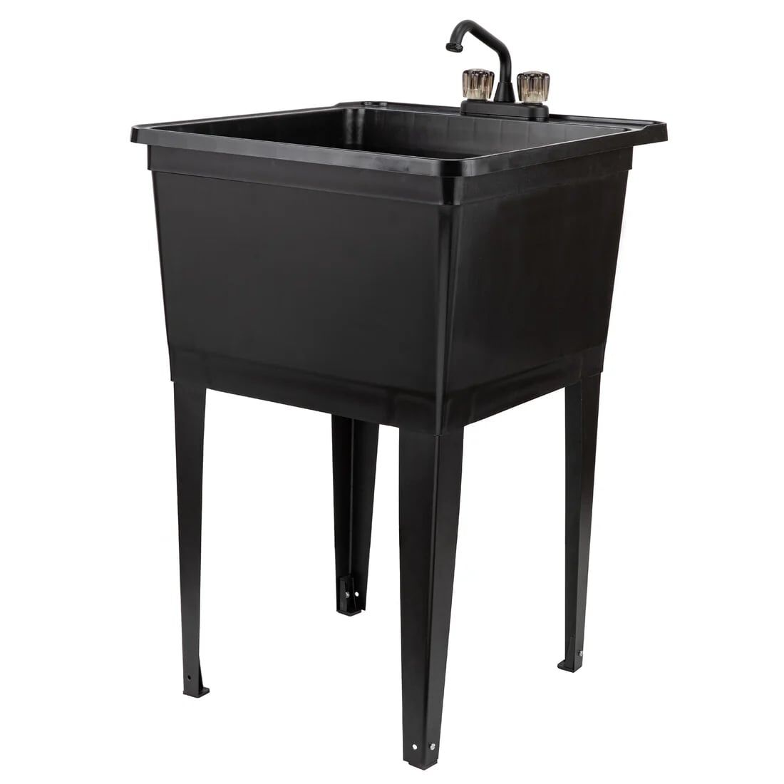 Tehlia Basics Freestanding Black Utility Sink, 21-Gal