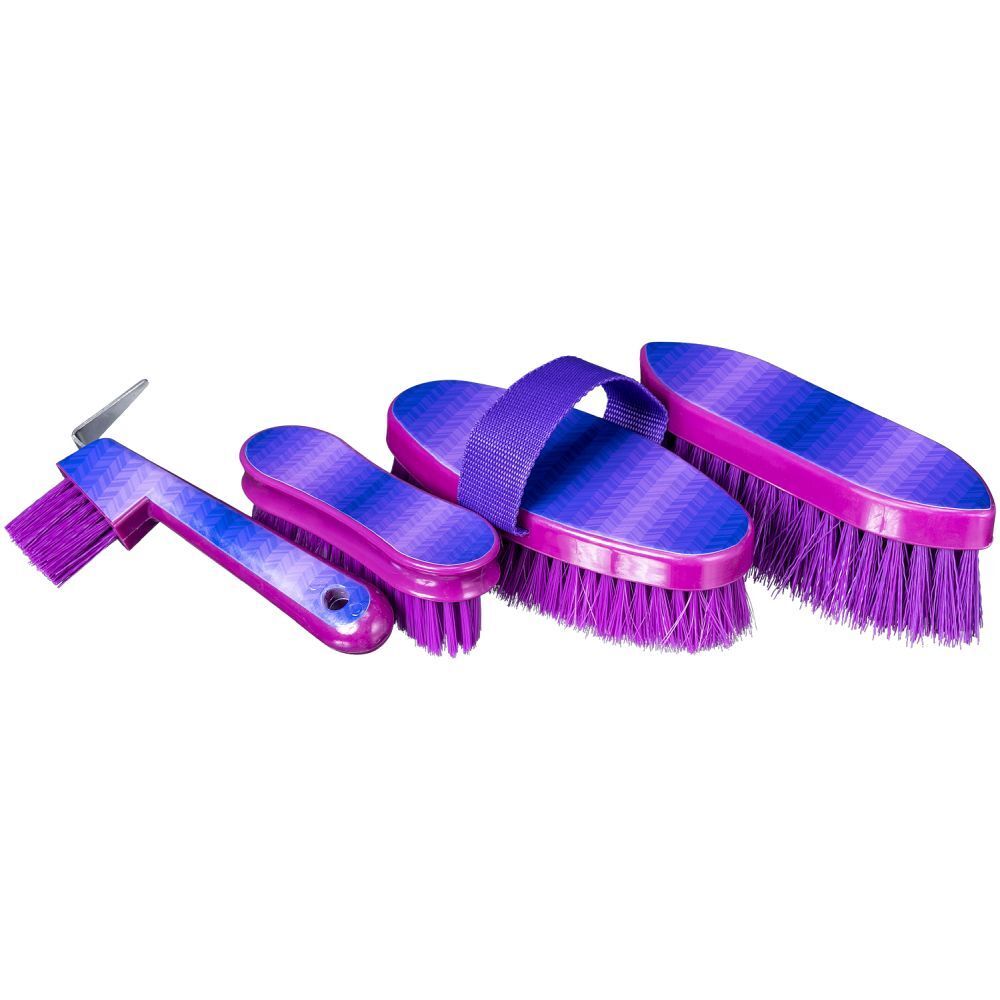Tough-1 Purple Chevron Printed Brush Package, 4-Pk