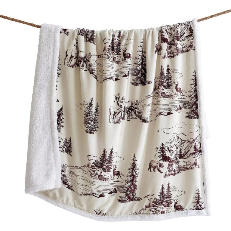 Paseo Road White Pine Campfire Sherpa Throw, 54 in. x 68 in.