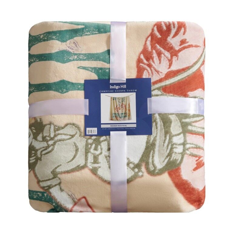 Indigo Hill Long Live Cowgirls Campfire Sherpa Throw, 54-In x 68-In