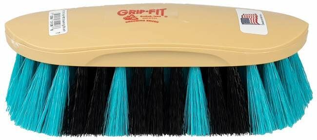 Grip-Fit Medium Bristle Strength Synthetic Grooming Brush - Teal