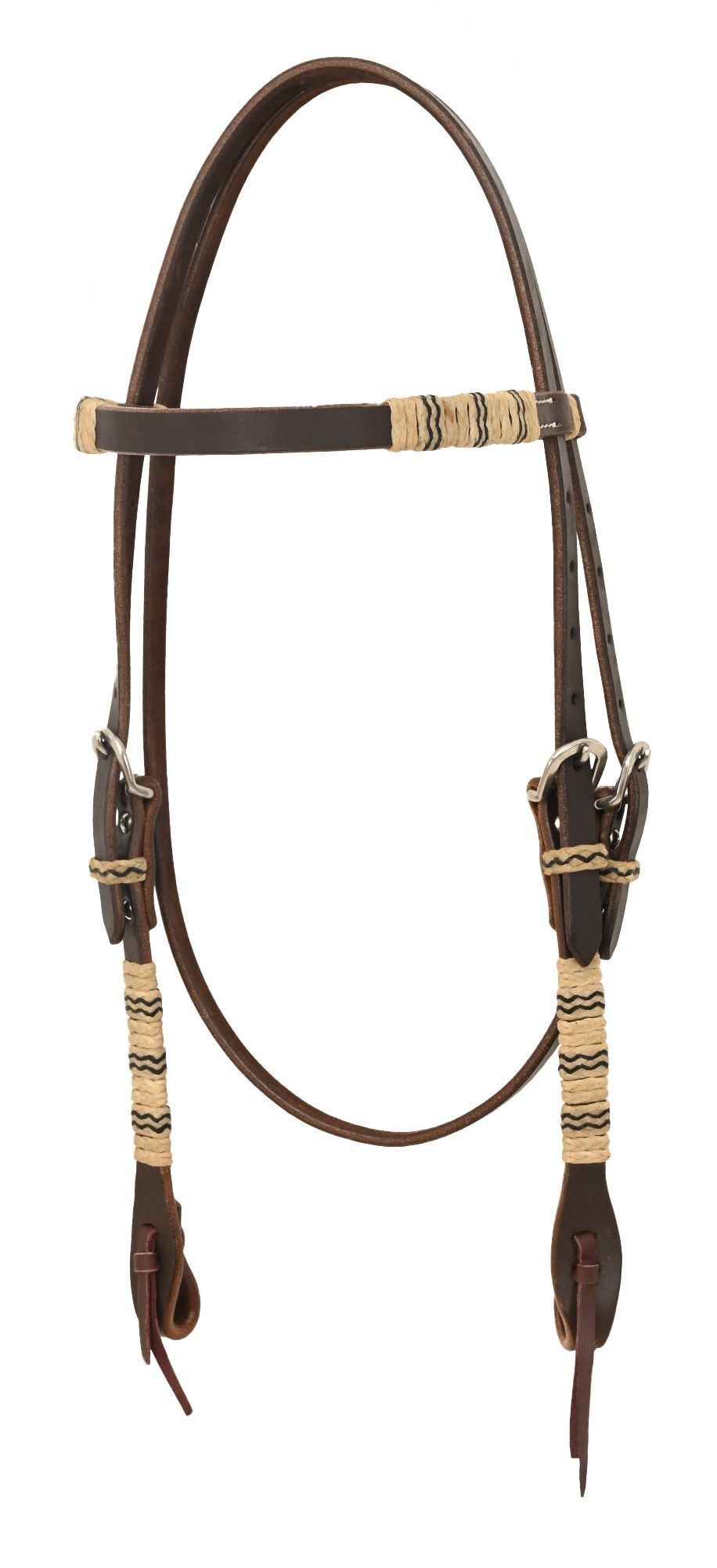Oxbow Tack Chocolate Harness Rawhide Browband Headstall