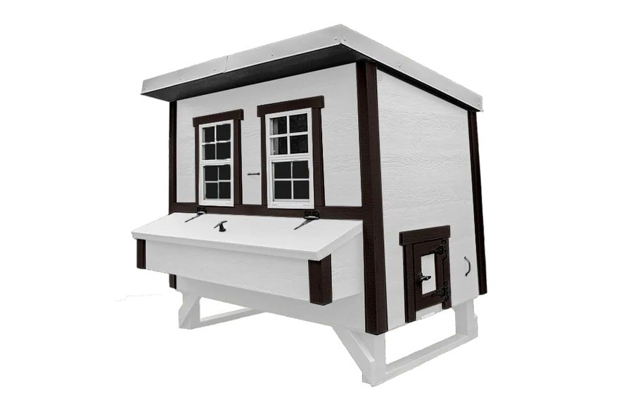 OverEZ Large Chicken Coop, Black/White