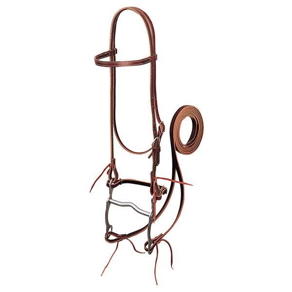 Weaver Leather Pony Latigo Leather Browband Bridle with Single Cheek Buckle