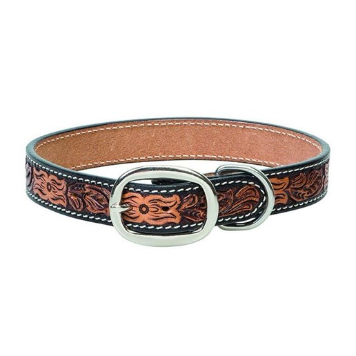 Weaver Leather Floral Tooled Collar - Light Oil, 3/4 X 17 in