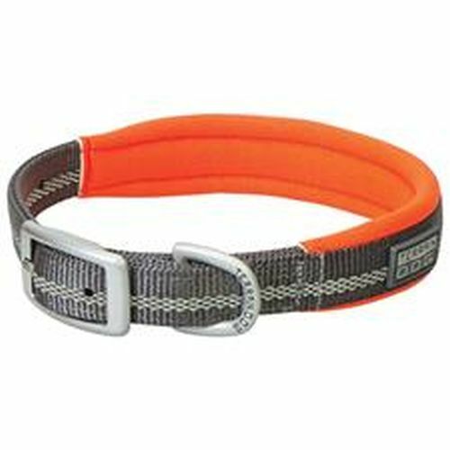 Weaver Leather Small Reflective Lined Collar - Gray/Orange, 3/4 X 15 in