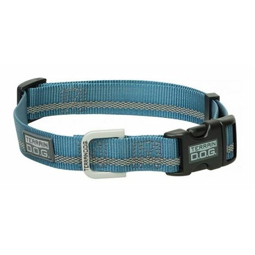 Weaver Leather Snap-N-Go Dog Collar Reflective Nylon - Blue, L