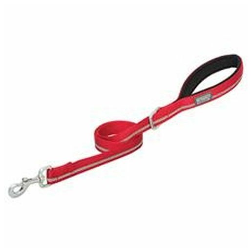 Weaver Leather Reflective Lined Dog Leash - Red, 1 X 4 ft