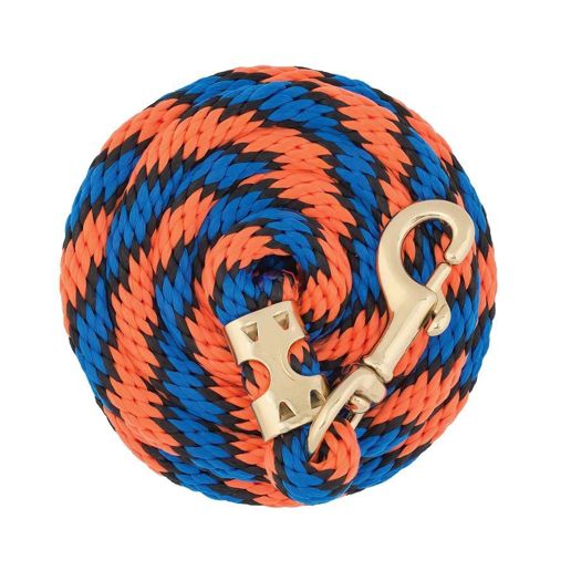 Weaver Leather Orange/Black/Blue Value Lead Rope with Brass Plated 225 Snap, 5/8-In x 8-Ft