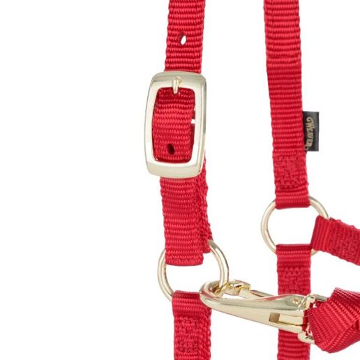 Weaver Equine Miniature Horse Adjustable Chin & Throat Snap Halter Red Average Size